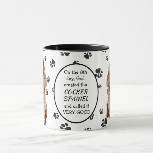 Op de achtste dag Creëer God Cocker Spaniels Mok (Midden)