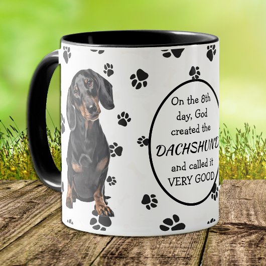 Op de achtste dag Creëer God Dachshunds Mok