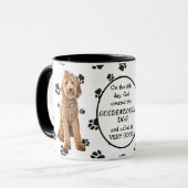 Op de achtste dag Creëer God de Goldendoodle Dog Mok (Voorkant links)