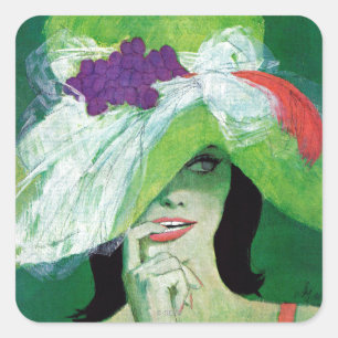 Op de andere weg vierkante sticker