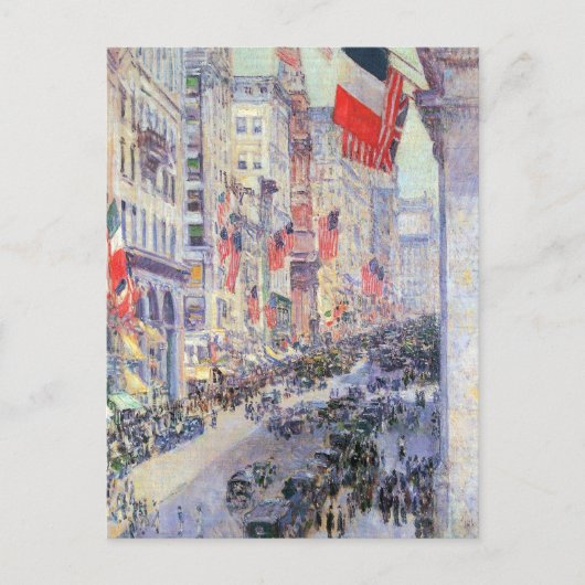 Op de Avenue van 34th Street, mei 1917 door Hassam Briefkaart (Voorkant)