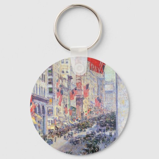 Op de Avenue van 34th Street, mei 1917 door Hassam Sleutelhanger (Voorkant)