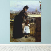Op de balkon van Berthe Morisot Canvas Afdruk (Insitu (Houten vloer))