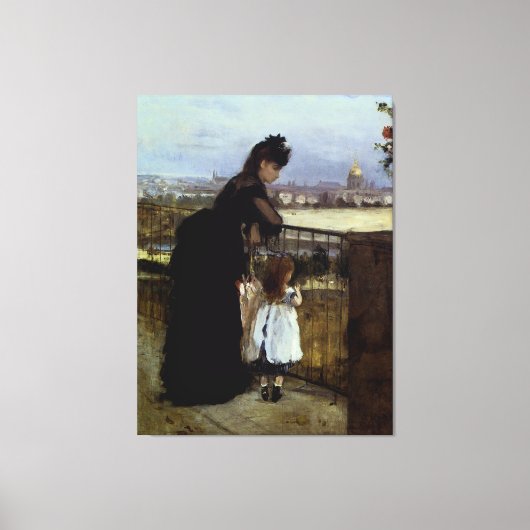 Op de balkon van Berthe Morisot Canvas Afdruk (Voorkant)