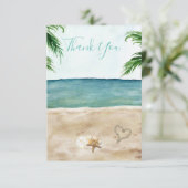 Op de Beach Hartelijk dank RSVP Kaartje (Staand voorkant)
