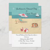 Op de Beach Invitation Kaart (Voorkant / Achterkant)