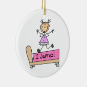 Op de Bed Stick Figuur Girl pompen Keramisch Ornament (Rechts)