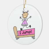 Op de Bed Stick Figuur Girl pompen Keramisch Ornament (Links)