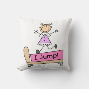 Op de Bed Stick Figuur Girl pompen Kussen
