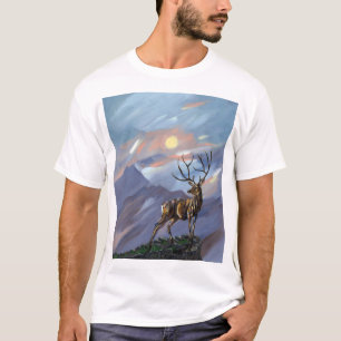 Op de berg blijven met moonlight - Abstracte verf T-shirt