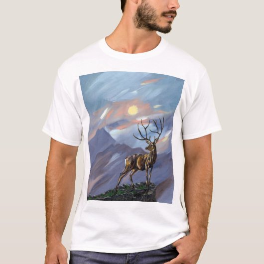 Op de berg blijven met moonlight - Abstracte verf T-shirt (Voorkant)