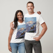 Op de berg blijven met moonlight - Abstracte verf T-shirt (Unisex)