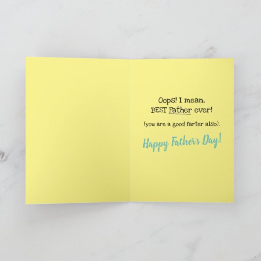 Op de BESTE Farter ooit! Grappig Vaderdag Kaart (Binnen)