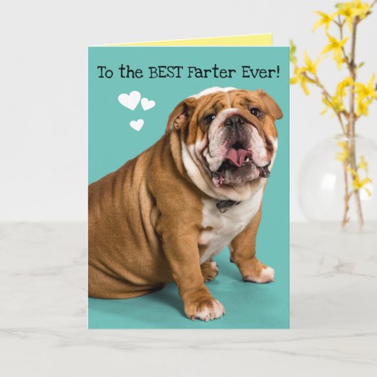 Op de BESTE Farter ooit! Grappig Vaderdag Kaart (Gele Bloem)