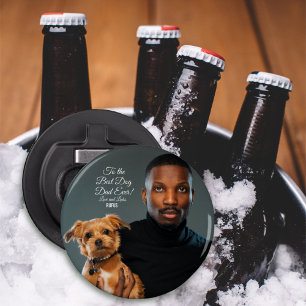 Op de beste maatfoto van de hond vader ooit button flesopener