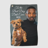 Op de beste maatfoto van de hond vader ooit golfhanddoek (Voorkant)
