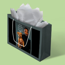 Op de beste maatfoto van de hond vader ooit groot cadeauzakje