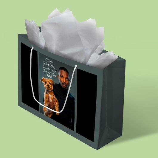 Op de beste maatfoto van de hond vader ooit groot cadeauzakje