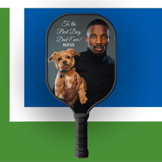 Op de beste maatfoto van de hond vader ooit pickleball paddle