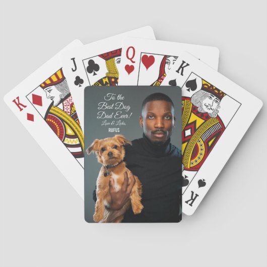 Op de beste maatfoto van de hond vader ooit pokerkaarten (Achterkant)
