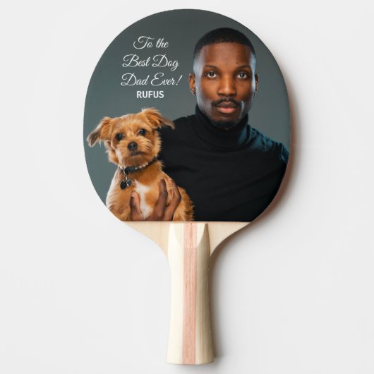 Op de beste maatfoto van de hond vader ooit tafeltennisbatje (Voorkant)