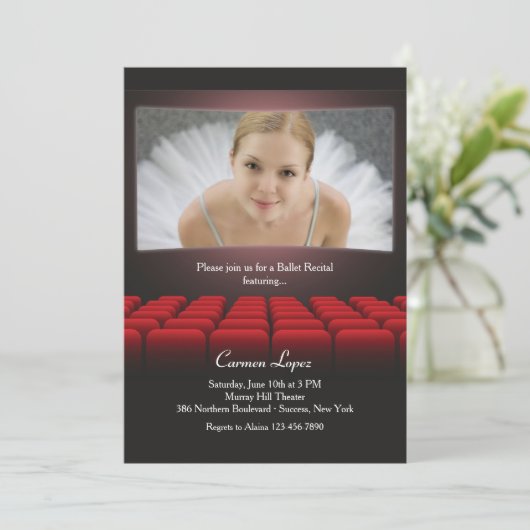 Op de Big Screen Photo Invitation Kaart (Staand voorkant)