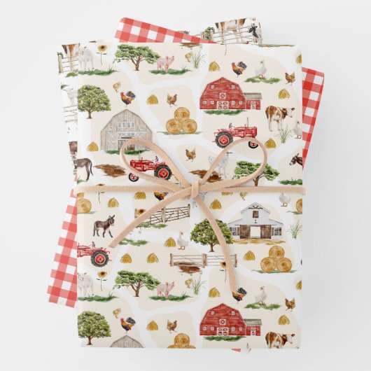 Op de boerderij - Dieren Inpakpapier Vel (In situ)