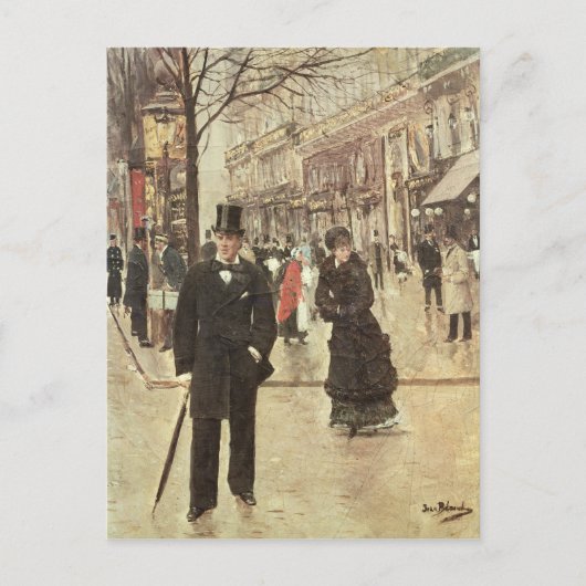 Op de Boulevard Briefkaart (Voorkant)