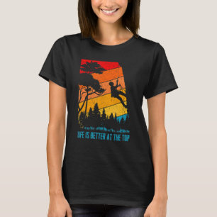 Op de bovenste klimmer van de klimmer t-shirt