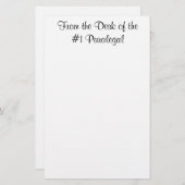 Op de bureau van de #1 Paralegal-laptop Briefpapier (Voorkant / Achterkant)