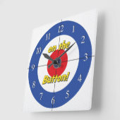 "Op de Button" Curler - (Blauw) Vierkante Klok (Hoek)