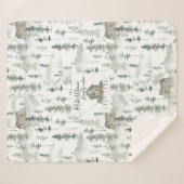 Op de Cabin | Familienaam Wilderness Blanket Sherpa Deken (Voorkant (horizontaal))