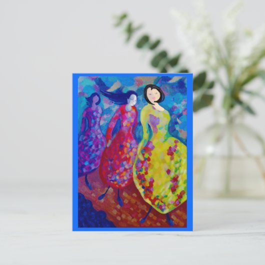 Op de catwalk briefkaart (Staand voorkant)