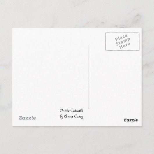Op de catwalk briefkaart (Achterkant)