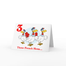 Op de derde kerstdag drie Franse hennen