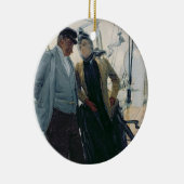 Op de doek (olie op doek) keramisch ornament (Rechts)