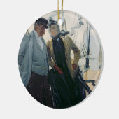 Op de doek (olie op doek) keramisch ornament (Links)