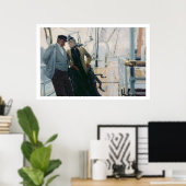 Op de doek (olie op doek) poster (Thuiskantoor)