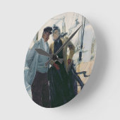 Op de doek (olie op doek) ronde klok (Hoek)