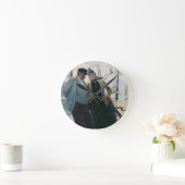 Op de doek (olie op doek) ronde klok (Huis)