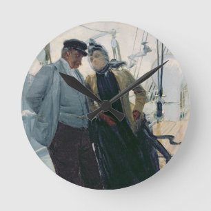 Op de doek (olie op doek) ronde klok