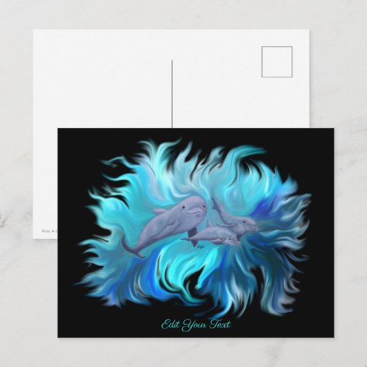 Op de Dolphin School Briefkaart (Voorkant / Achterkant)