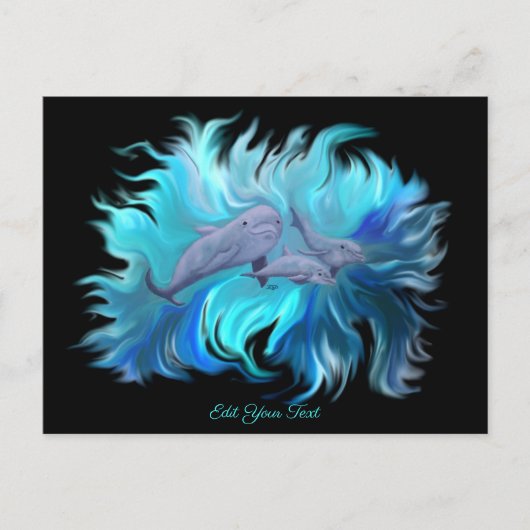 Op de Dolphin School Briefkaart (Voorkant)