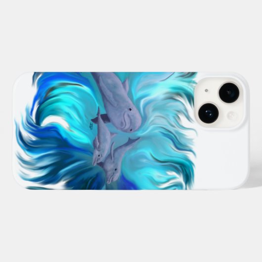 Op de Dolphin School Case-Mate iPhone Case (Achterkant (horizontaal))