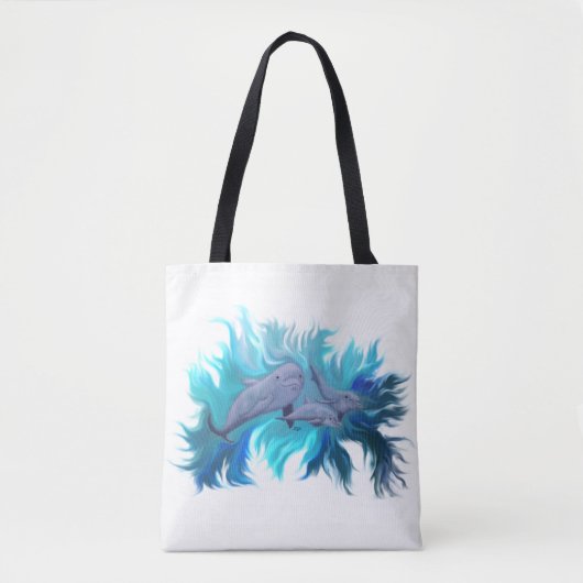 Op de Dolphin School Tote Bag (Voorkant)
