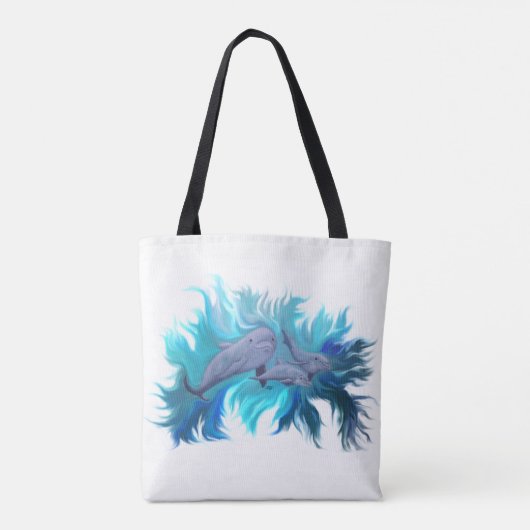 Op de Dolphin School Tote Bag (Achterkant)