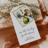 Op de eerste dag van Kerstmis Cadeaulabel