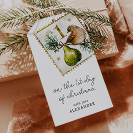 Op de eerste dag van Kerstmis Cadeaulabel