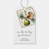 Op de eerste dag van Kerstmis Cadeaulabel (Voorkant)