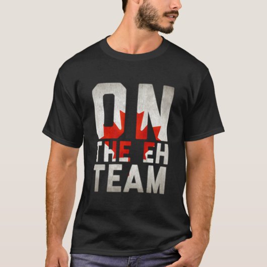 Op De Eh Team Canadese Vlag T-shirt (Voorkant)